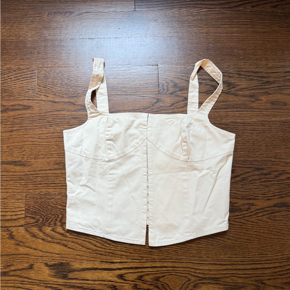 cream corset tank top